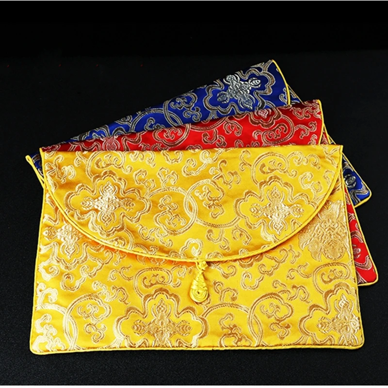 Роскошный китайский узел тибетская сумка для книг и Писаний большая шелковая