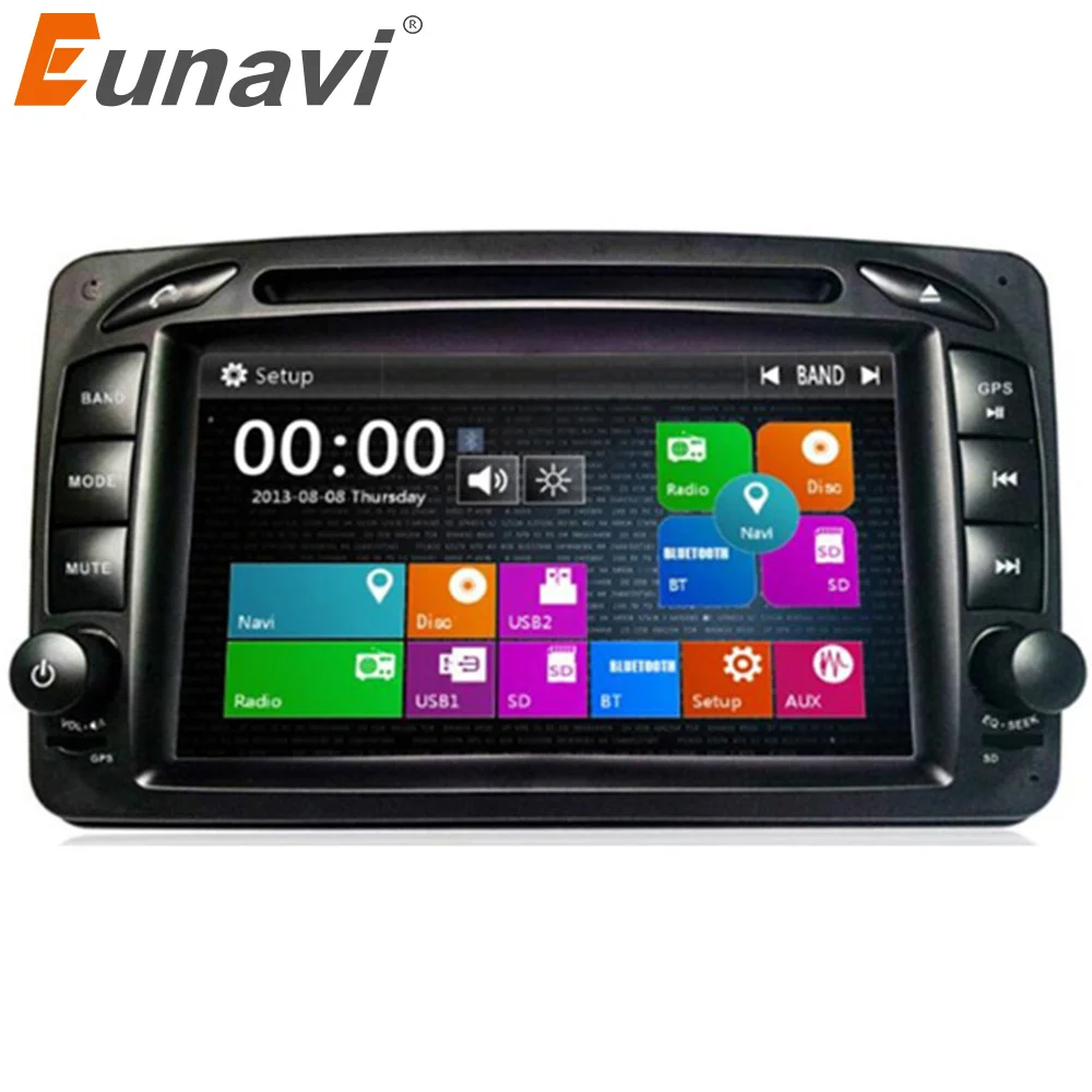 Автомобильный DVD плеер Eunavi 2 Din для Mercedes/Benz/CLK/W209/W203/W168/W208/W463/W170/Vaneo/Viano/Vito/E210/C208 Canbus FM