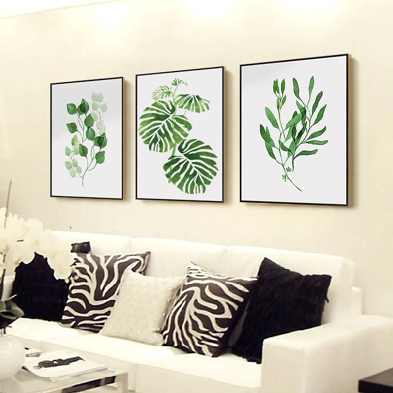 

Canvas Art Print Poster painting Wall Pictures Watercolor Tropical Leaf for Home Decoration Giclee Wall art Decor home
