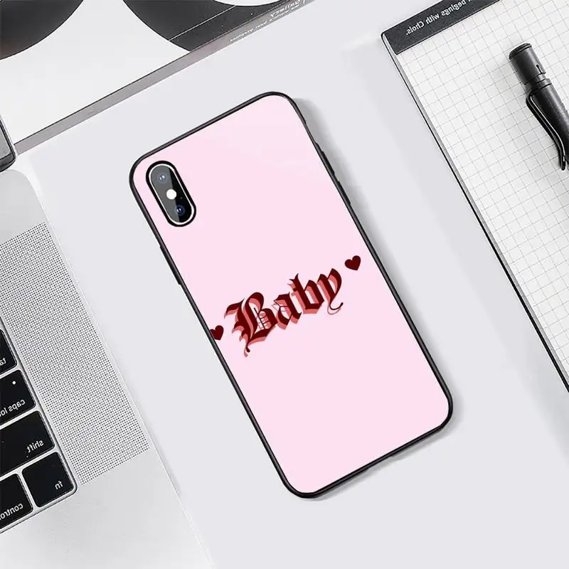 

BABY babygirl honey line Text art high quality Phone Case shell Tempered glass For iphone 5C 6 6S 7 8 plus X XS XR 11 PRO MAX