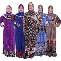 muslim prayer garment dress women islamic clothing floral thobe jilbab burka dubai turkey jurken abaya hooded khimar hijab robe