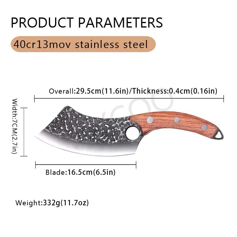 Кухонный нож шеф-повара из нержавеющей стали охотничий мясника для кухни кованый