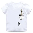 Футболка для мальчиков и девочек с коротким рукавом, круглым вырезом и карманами