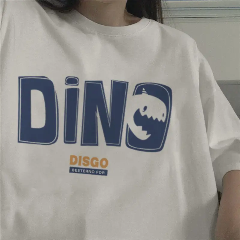 

Футболка для девочек, Женская Повседневная Свободная уличная одежда с коротким рукавом, летняя футболка с надписью и принтом, женская одежд...