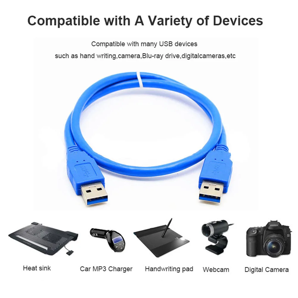 Удлинительный кабель USB 3.0 типа A папа-папа Кабель для передачи данных USB3.0 Шнур 1FT 1
