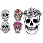 Темный череп, цветок, индивидуальный принт, виниловые наклейки для глажки тепла, декор на футболку, одежду, печать, аксессуары для одежды, нашивка сделай сам