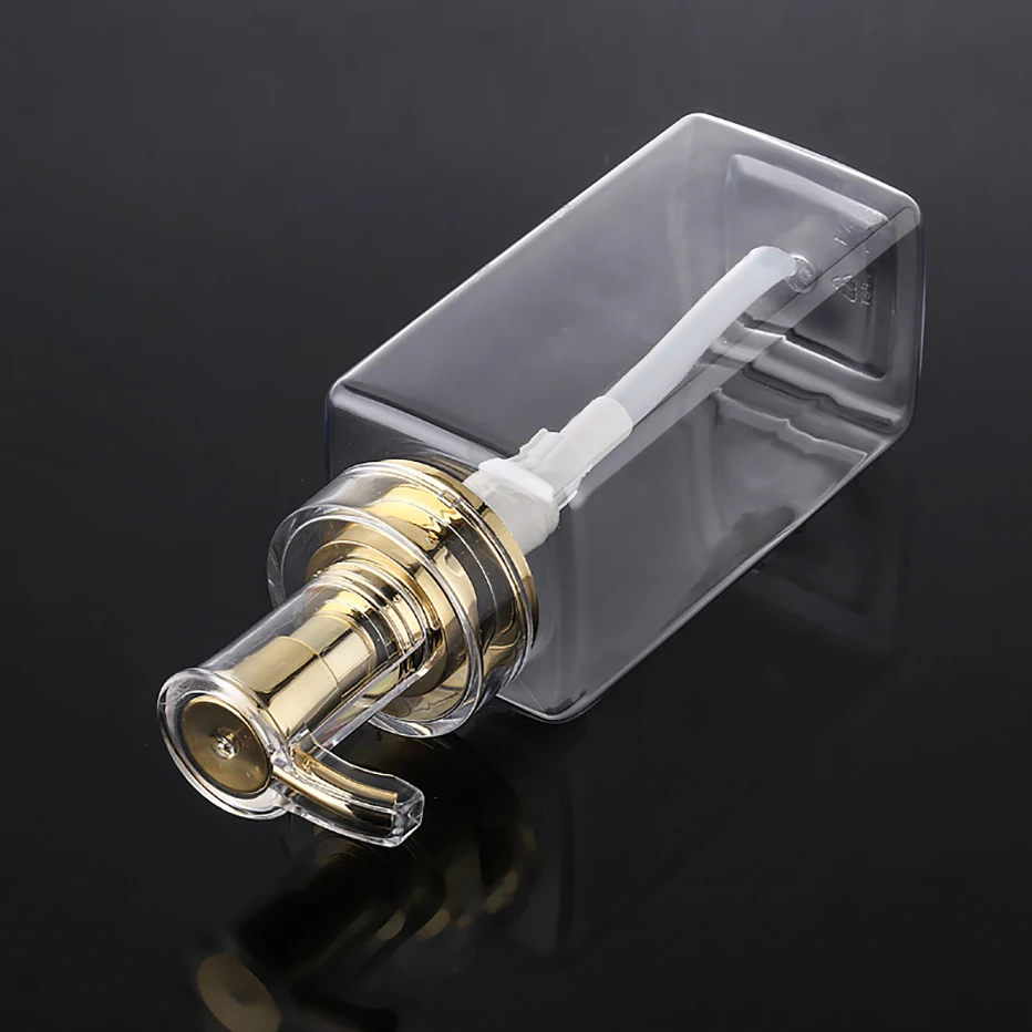 Прозрачная квадратная многоразовая бутылка для мыла шампуня кондиционера 300/500/750