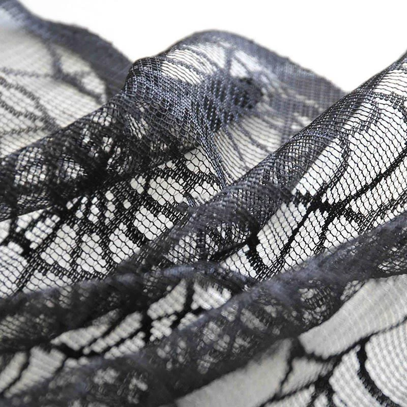 Короткие черные кружевные занавески для гостиной кухонного стола покрытие