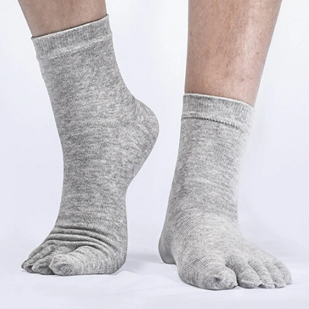 

1 Pair Mens Five Fingers Antibacterial Deodorant Socks Pure Cotton Sport Socks Breathable Perspiration Sock
