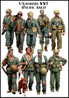 135 scale die cast resin diy model assembly kit pacific war 9 people including army dog mold toy unpainted free shipping