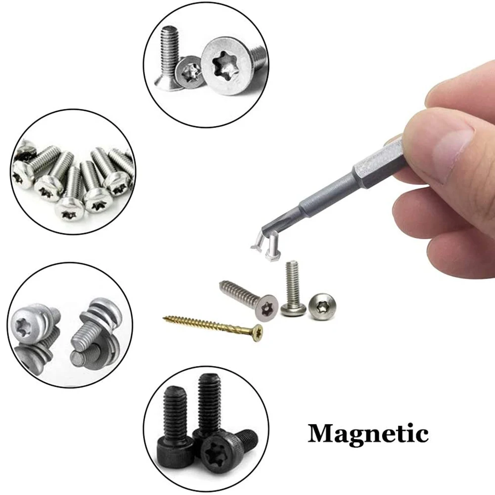 12Pcs/Set 50mm 1/4&quot Hex Driver Bits Torx Head Screwdriver Magnetic Kit T5-T40 S2 Alloy Steel | Инструменты