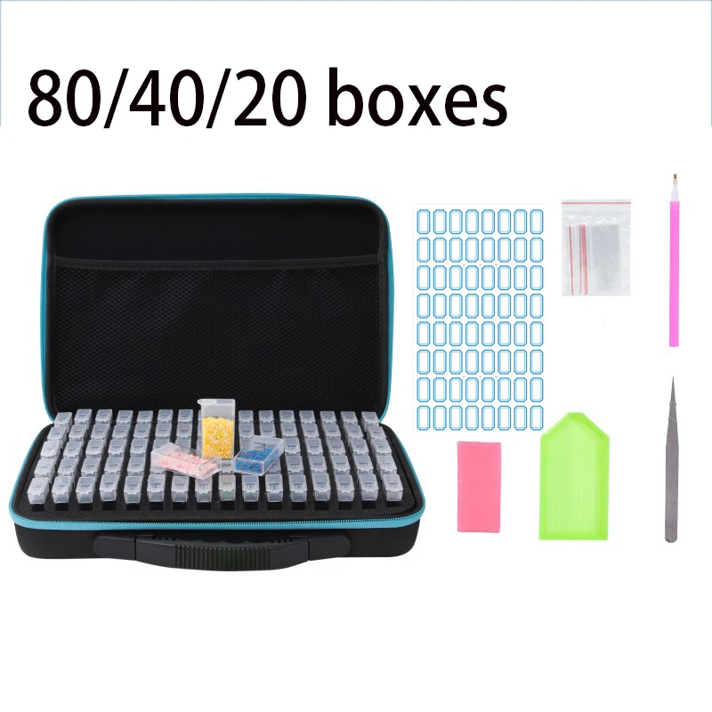 

20/40/80 box diamond painting box Diamond Embroidery Accessories diamond mosaic Carry Case Container Storage Box Hand Bag Tools