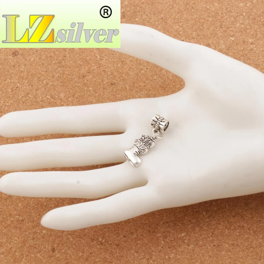 Christmas Stockings Full of Gift Big Hole Beads 30.5x13.5mm 100pcs Zinc Alloy Dangle Fit European Bracelets Jewelry DIY B253