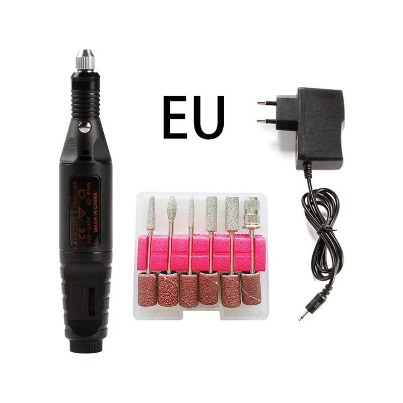 GJ1451DEU Acrylic Nail Drill USB Electric Apparatus for Manicure Gel Cuticle Remover Milling Drill Bits Pedicure Machine Nail Art Cutters - Цвет: GJ1451DEU
