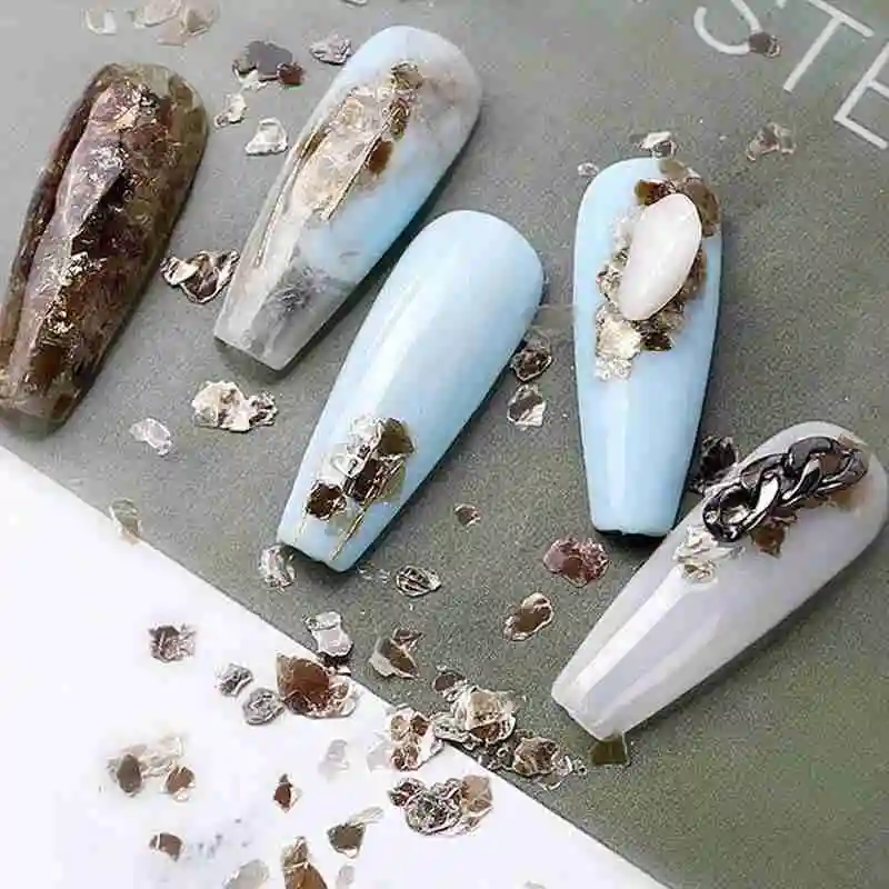 

Mica Slices Ultrathin Metal Nail Decoration Irregular Fragment Art Slider Flakes Texture Manicure Natural Decorations Shimm Y6G1