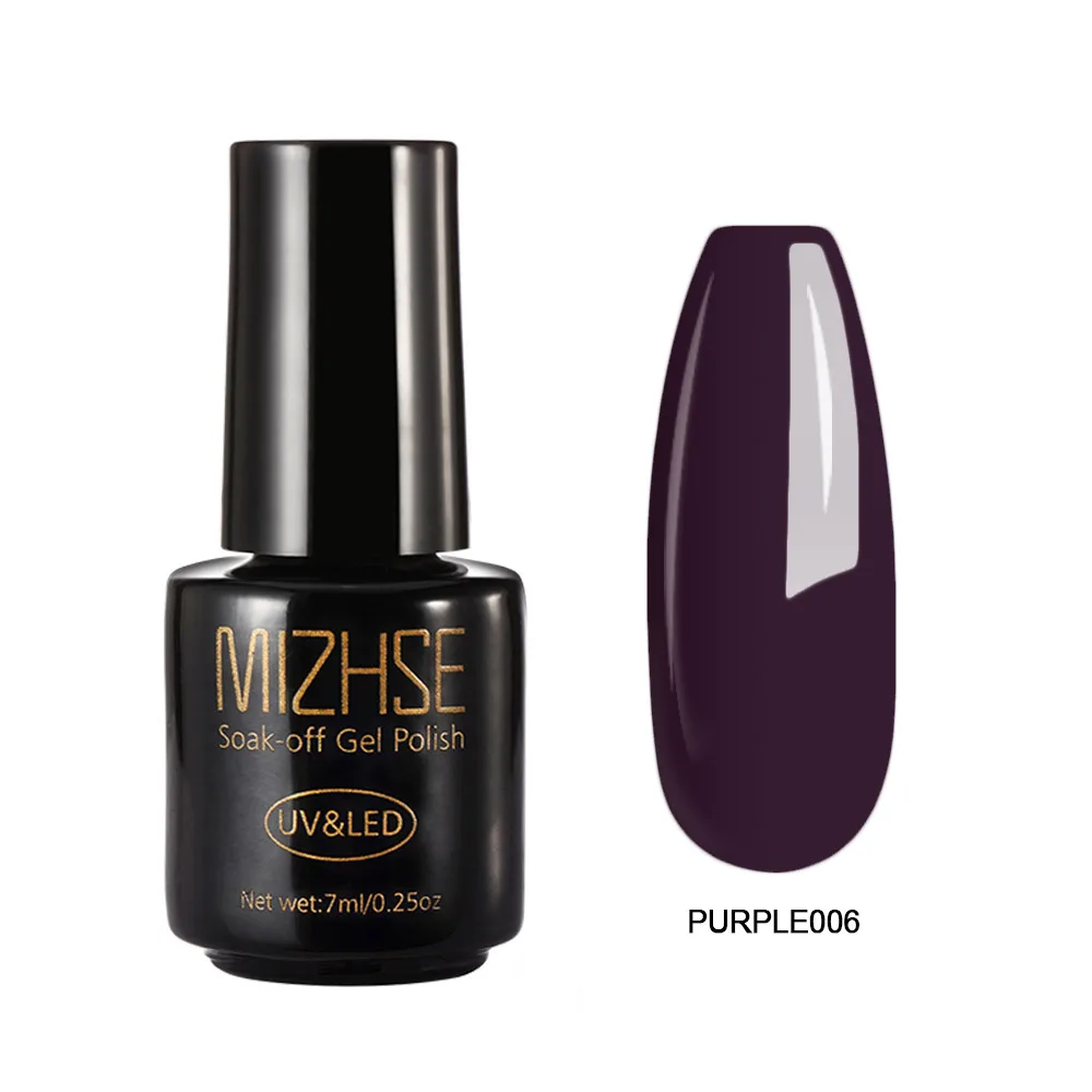 Purple006 MIZHSE дизайн ногтей УФ-гель для ногтей замачиваемый синий цвет УФ-гель лак для ногтей Полупостоянный светодиодный гель для ногтей эмаль УФ-клей - Цвет: Purple006