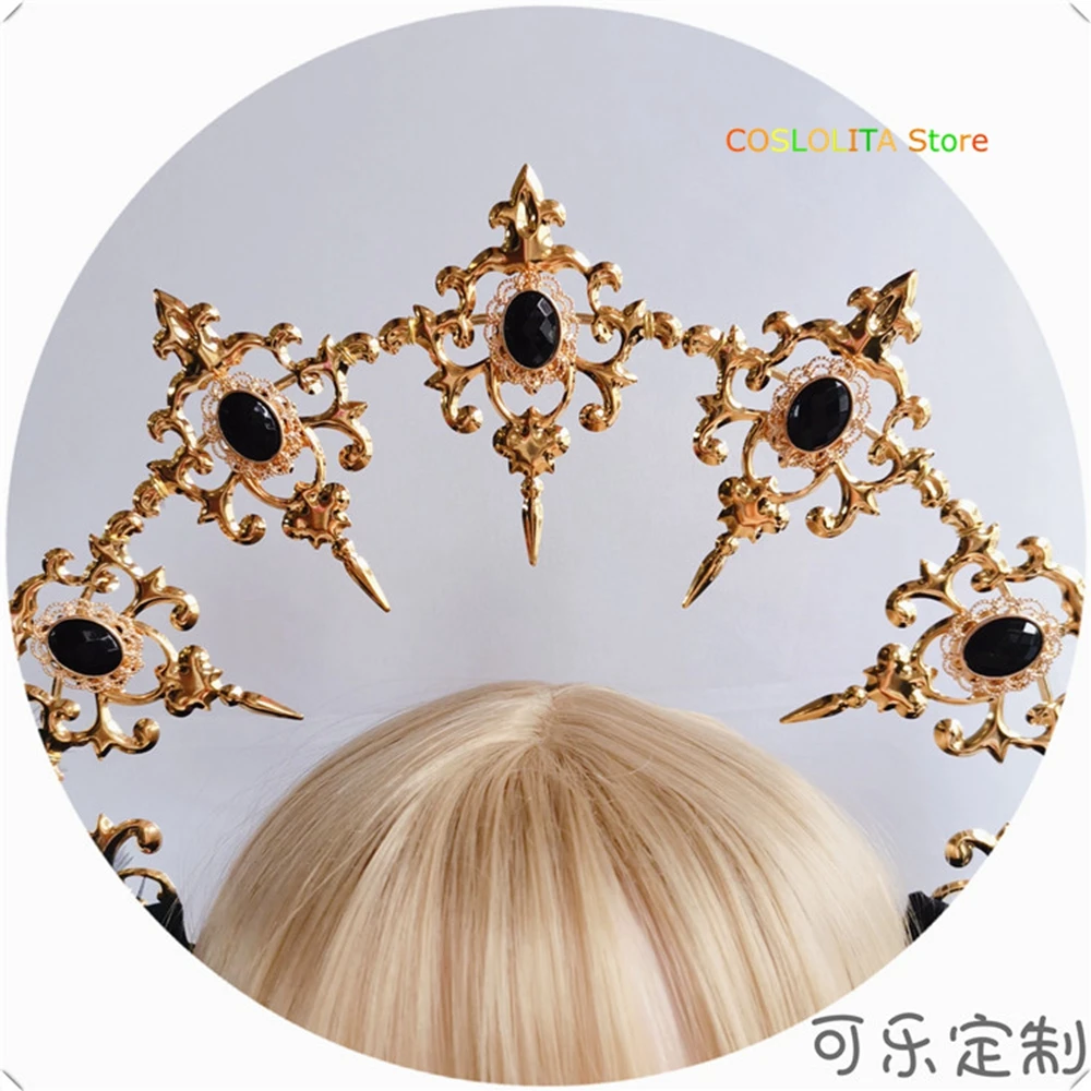 

Lolita Apollo Sun Virgin Mary Halo Aperture Church Angel Wings Hanfu KC Headband Gothic Pearl Chain Court Retro Crown Cosplay