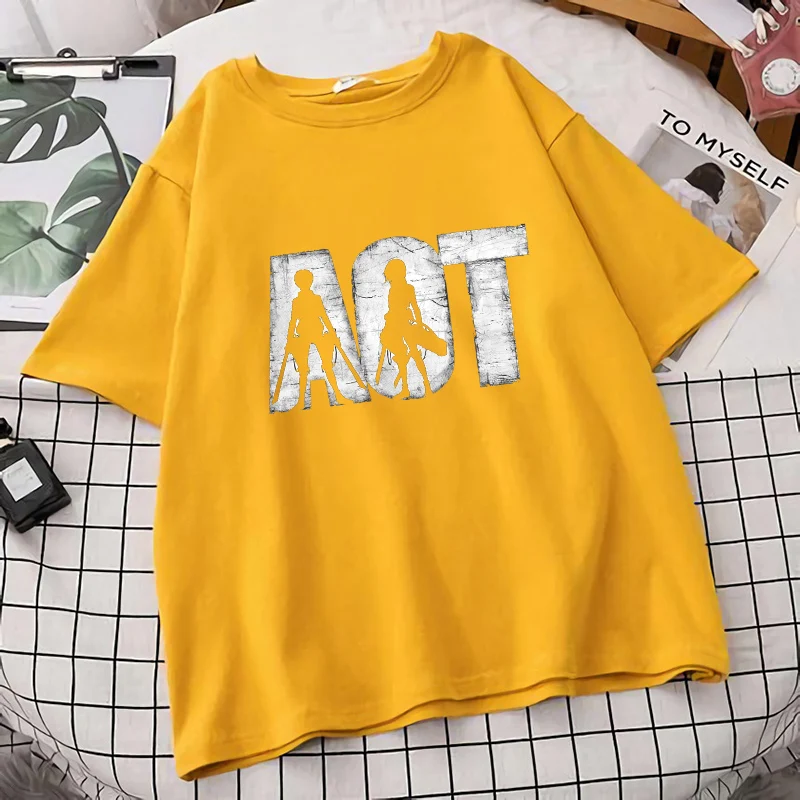 

Oversized T-shirt Attack on Titan Print Casual Plus Short Sleeve Cotton T shirt Summer 2021 New Creativity Soft Kawaii Top Tee