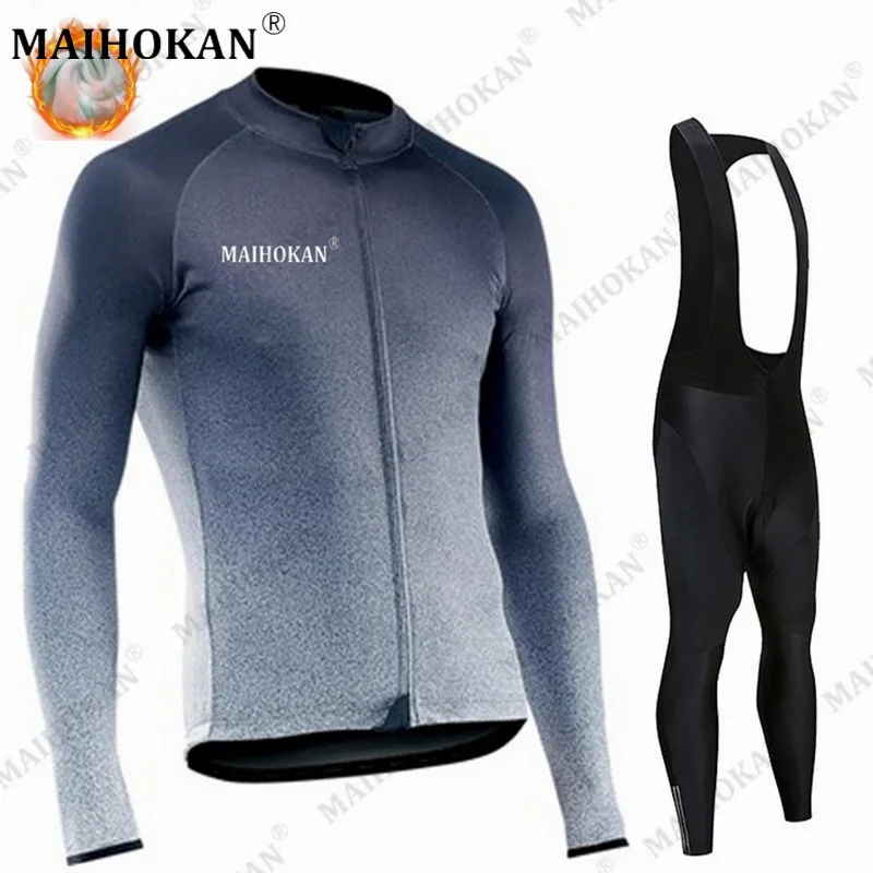 

MAIHOKAN Pro Winter Thermal Fleece Cycling Jerseys Set Bike Clothing Maillot Ropa Ciclismo Invierno Mountain Bicycle Clothes