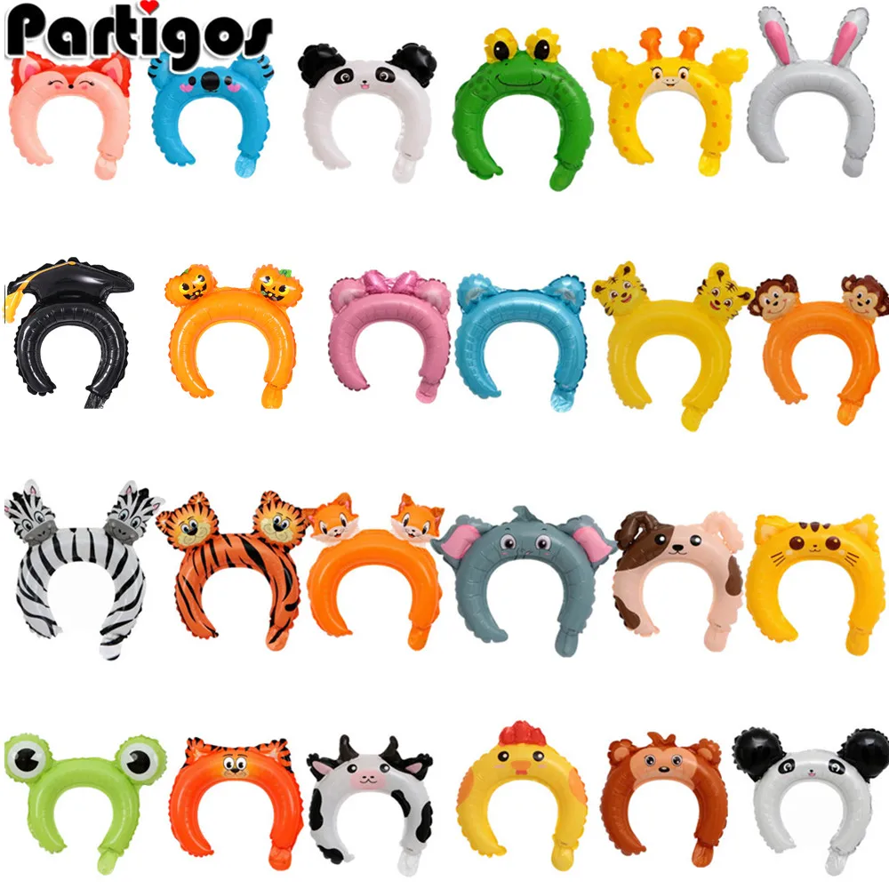 10 шт. симпатичная повязка на голову с фольгированным шаром кролик медведь