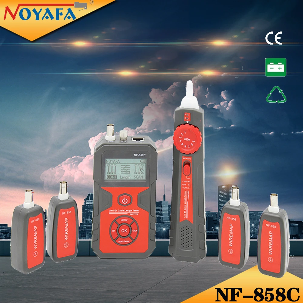 

Noyafa NF-858C RJ45 BNC VFL Wiring Tester Line Locator Portable Cable Tracker BNC Measure Cable Length Networking Tester Tools