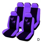 Чехол Aimaao на сиденье автомобиля с фиолетовыми бабочками, аксессуары для интерьера автомобиля, набор пыли для стайлинга автомобиля, Универсальный подходит для большинства автомобилей, внедорожников для женщин