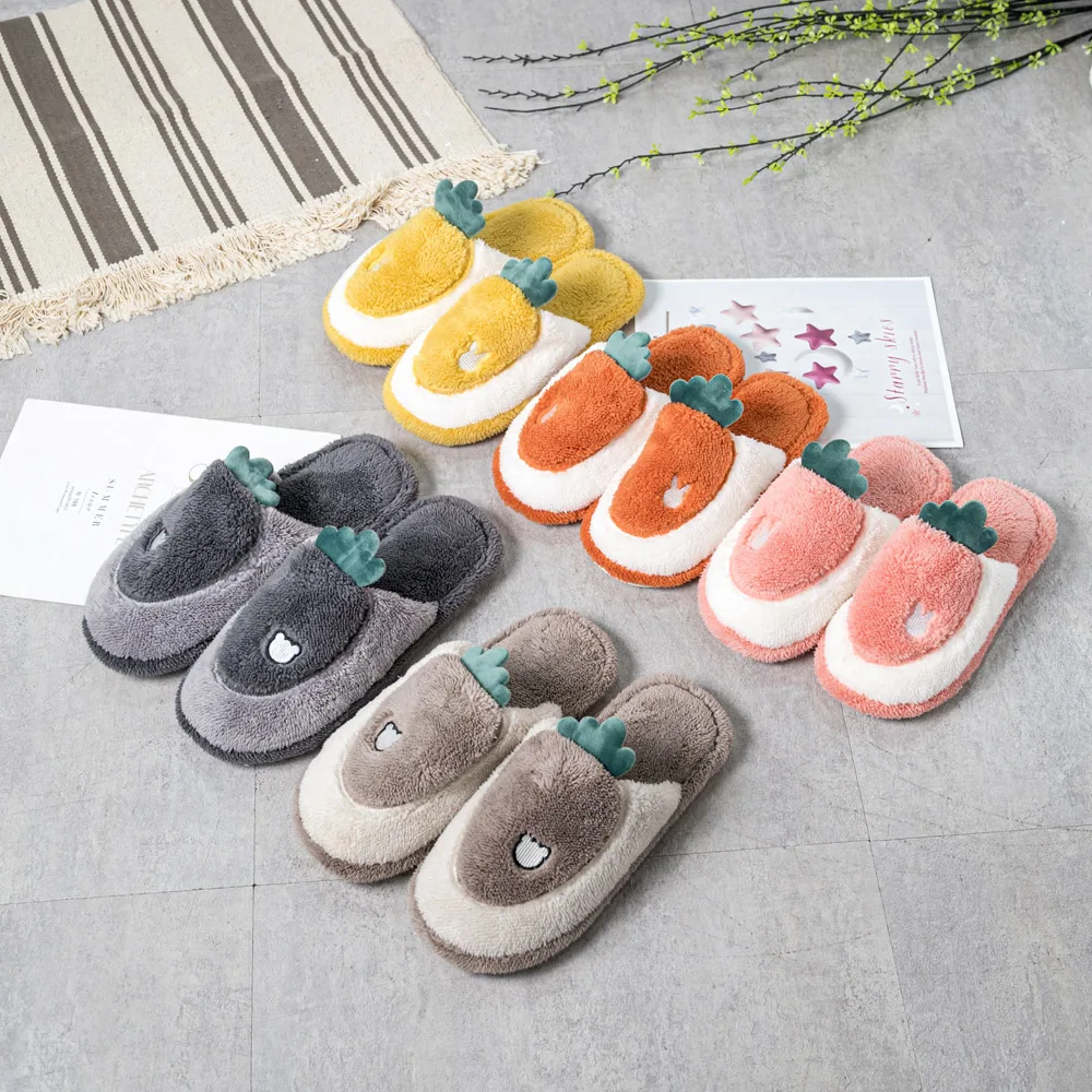 

Winter Warm Home Women Fur Slippers Cute Animals Indoor Cotton Ladies Slippers Soft women slippers home