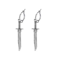 fashion retro dagger knife shaped pendant earrings girl cute little object earrings chic and fun punk jewelry