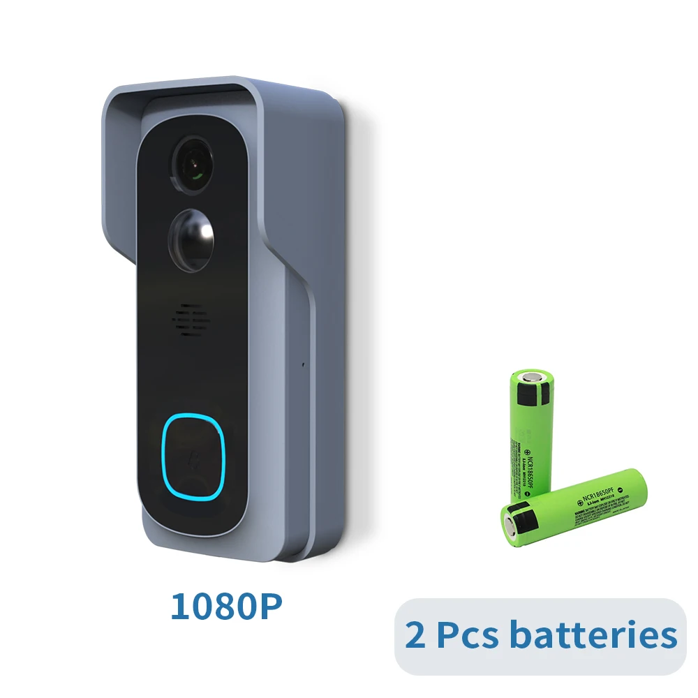 2 Batteries HD 1080P беспроводной Wifi Видео дверной Звонок IP безопасность умный аккумулятор камера интеллектуальное домашнее ночное видение PIR детектор движения - Цвет: 2 Batteries