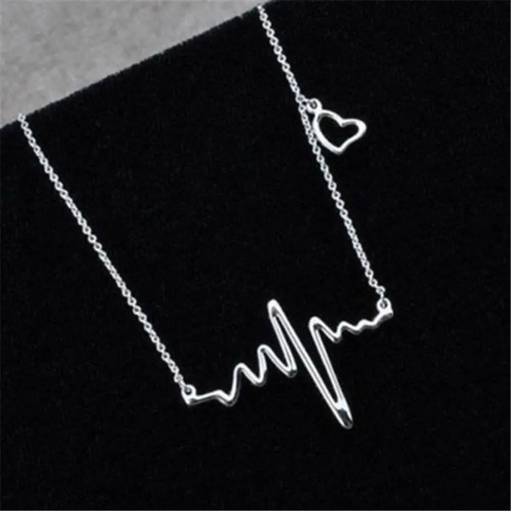Новое Женское Ожерелье с сердцебиением кулон для девочки цепочка ключицы