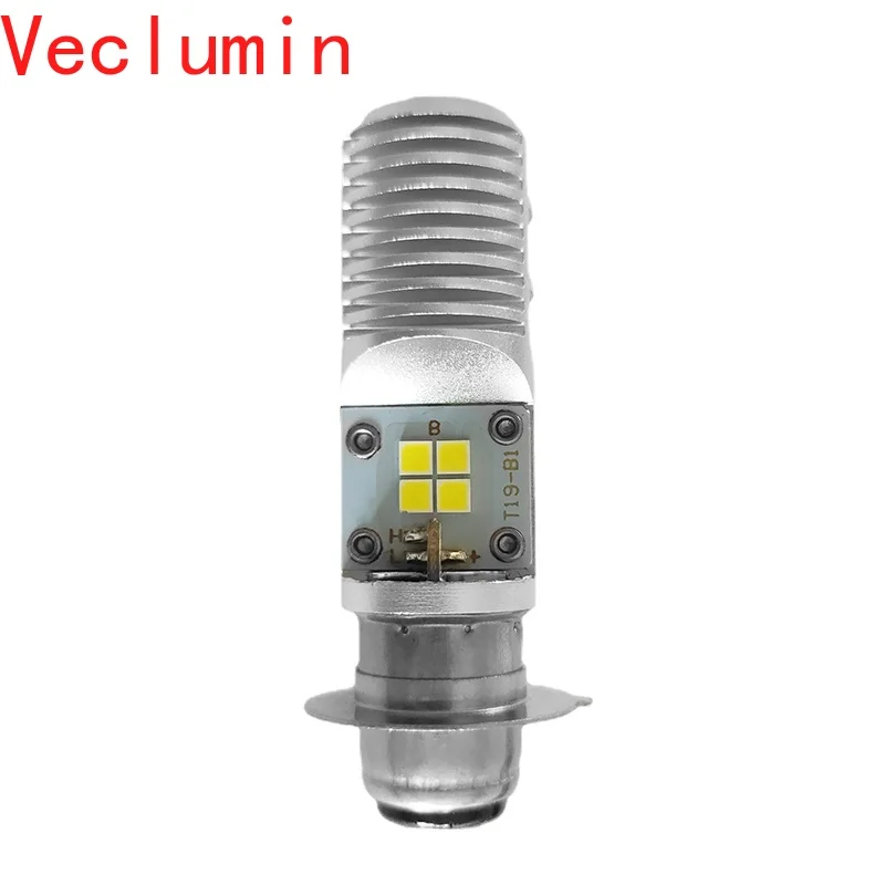 

New T19 LED AC/DC Free 80v Surge Voltage Motorcycle Headlight Motorcycle H4 LED HS1 BA15D P15D-25-1 8LEDs 1000lm 6000K 8W 1PC