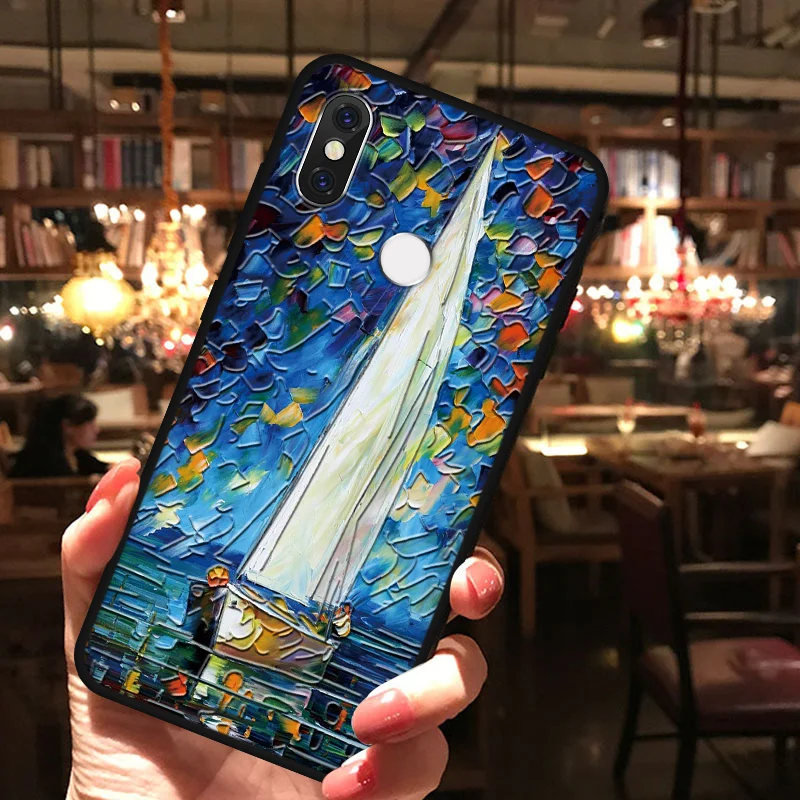 Чехол с 3D рельефом Ван Гог для Xiaomi Mi Note 10 9T CC9 Pro A3 A2 8 9 Lite 6X Redmi 9S 8T 5 7 6 Max Fundas |
