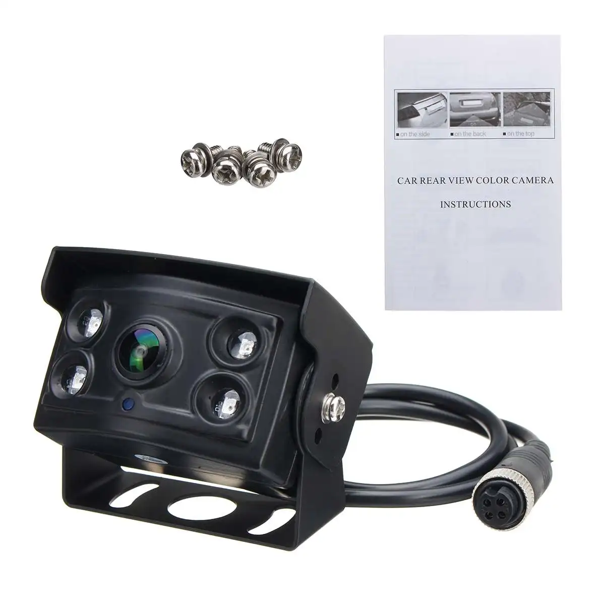 

12V 24V CCD 4 LED Truck Backup Camera Night Vision Waterproof Vehicle Rear View Camera for Truck Trailer Pickups RV 150°