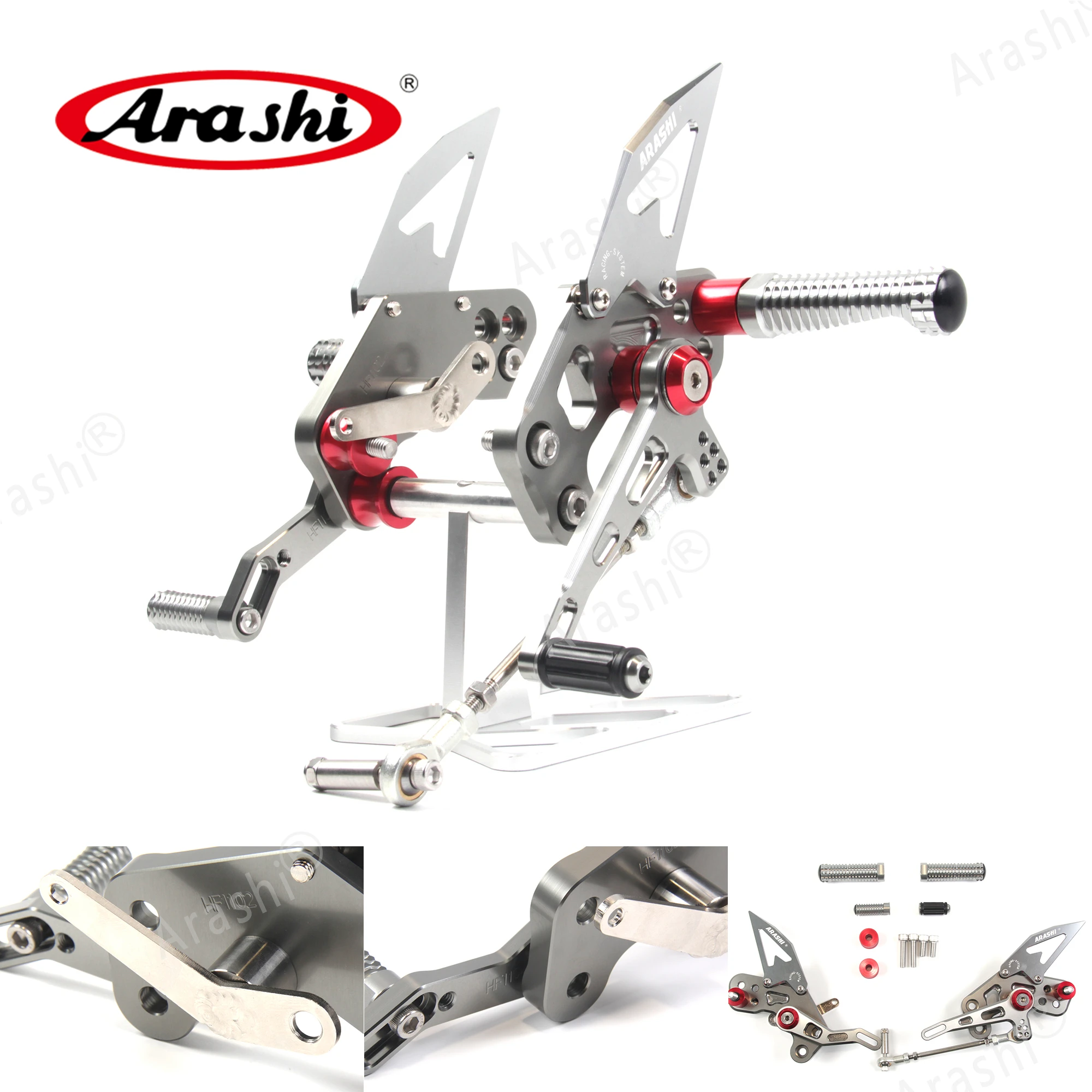 Мотоциклетная подножка Arashi для KAWASAKI Z125 / Pro 2016 2017 2018 2019 CNC регулируемая задняя