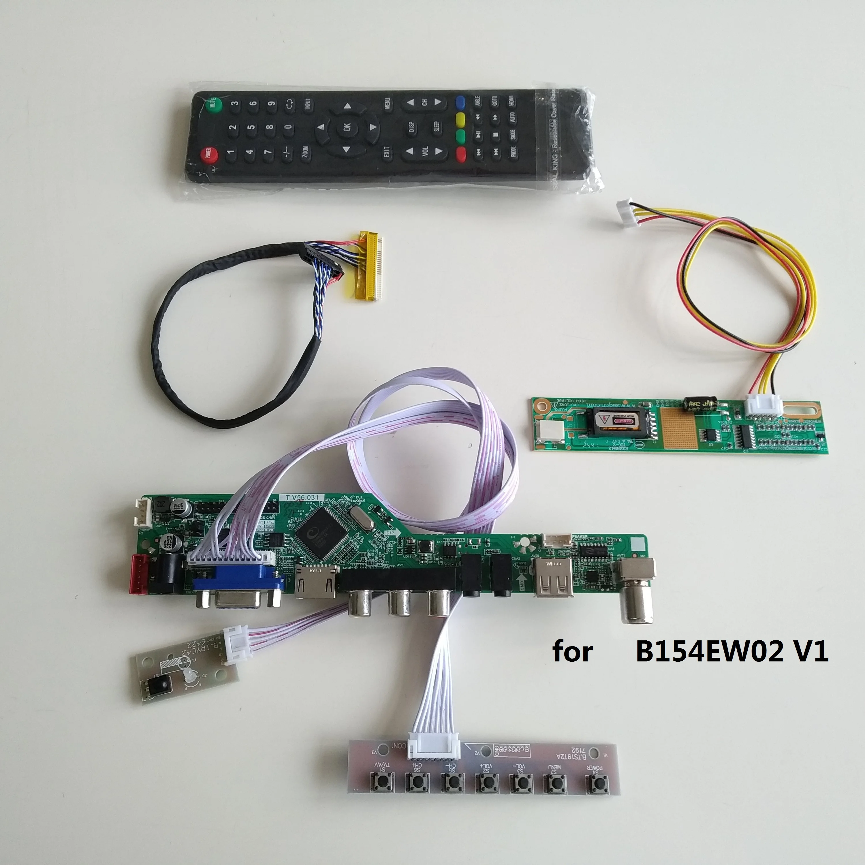 

For B154EW02 V1 15.4" 1280*800 Panel moniter diy TV56 USB LED LCD AV VGA AUDIO Controller driver Board