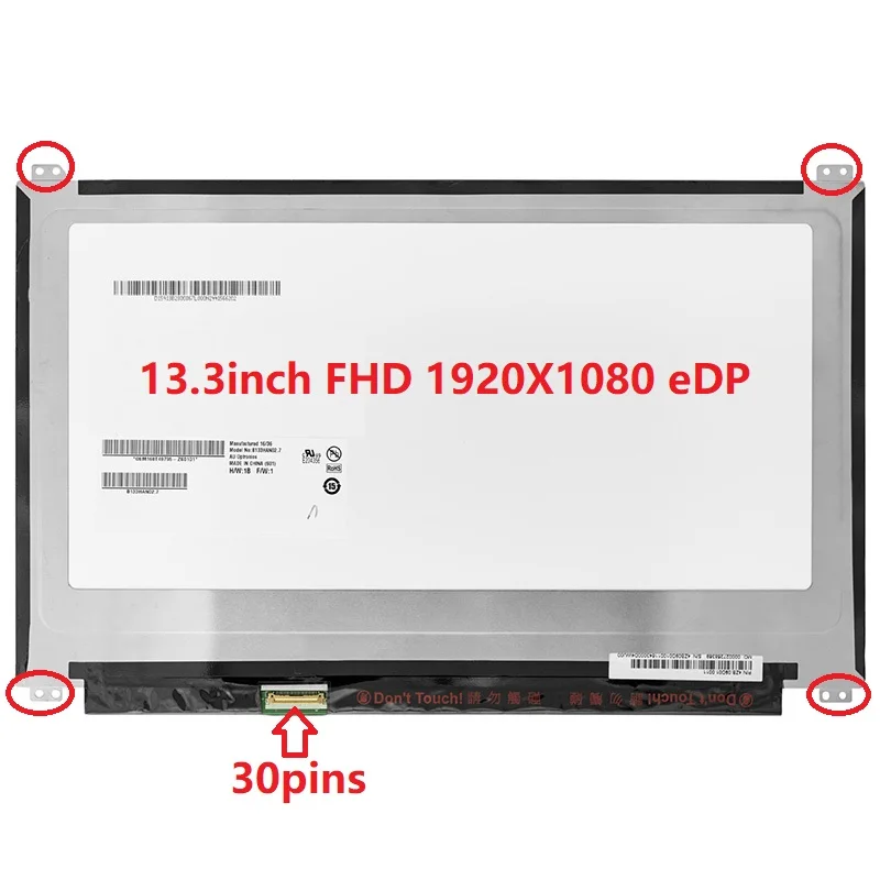 Светодиодный ЖК-экран IPS 13 3 дюйма для AUO B133HAN02.7 B133HAN02.1 N133HSE-EB3 FHD 1920x1080 eDP Asus ux360c ux360u