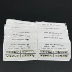 10 упаковок200 шт. стоматологические мини-Кронштейны MBTстандартные кронштейны Roth 0,022 слот 345 крючок стоматологические металлические ортодонтические скобы