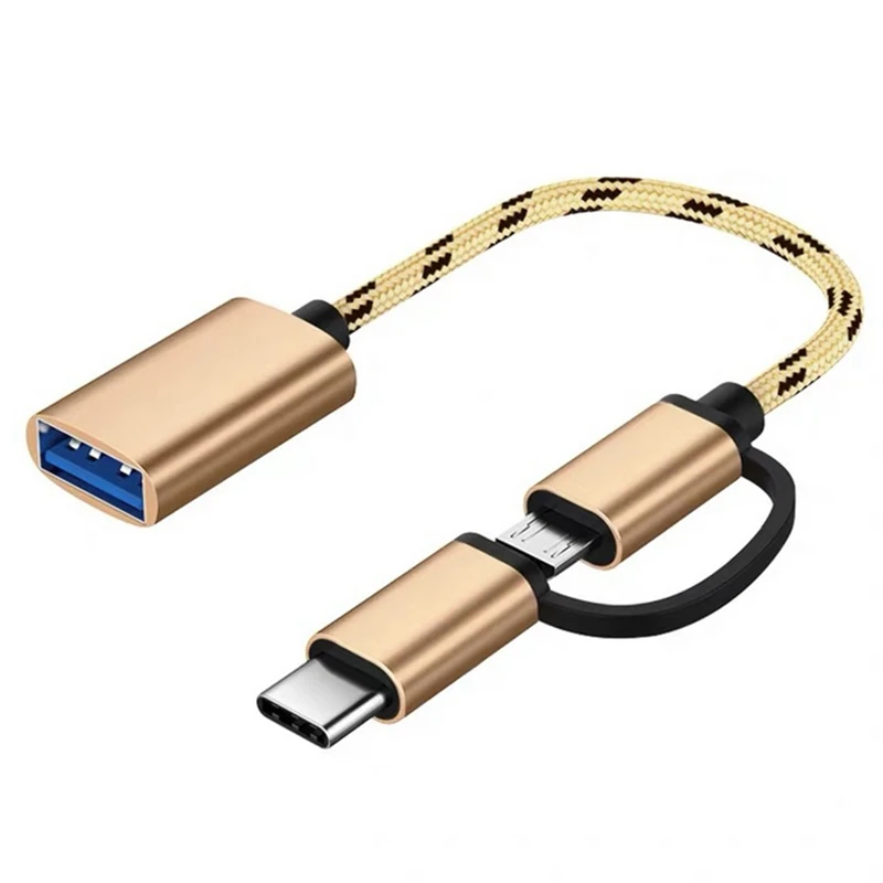

2 in 1 Type-C OTG Adapter Cable for Samsung S10 S10 Xiaomi Mi 9 Android MacBook Mouse Gamepad Tablet PC Type C OTG USB Cable