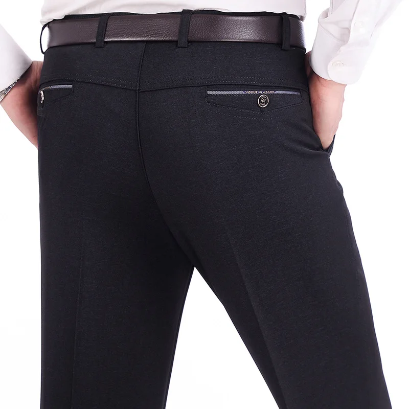 Мужские прямые брюки с высокой талией на весну и осень размера плюс | Мужская