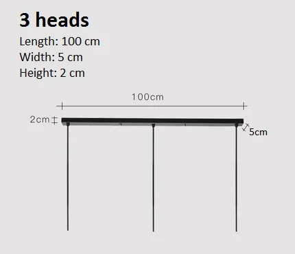 3 heads L 100 CM LuKLoy подвесной светильник Потолочная пластина подвесной потолочный светильник навес Подвесная лампа потолочная Роза - Цвет: 3 heads L 100 CM
