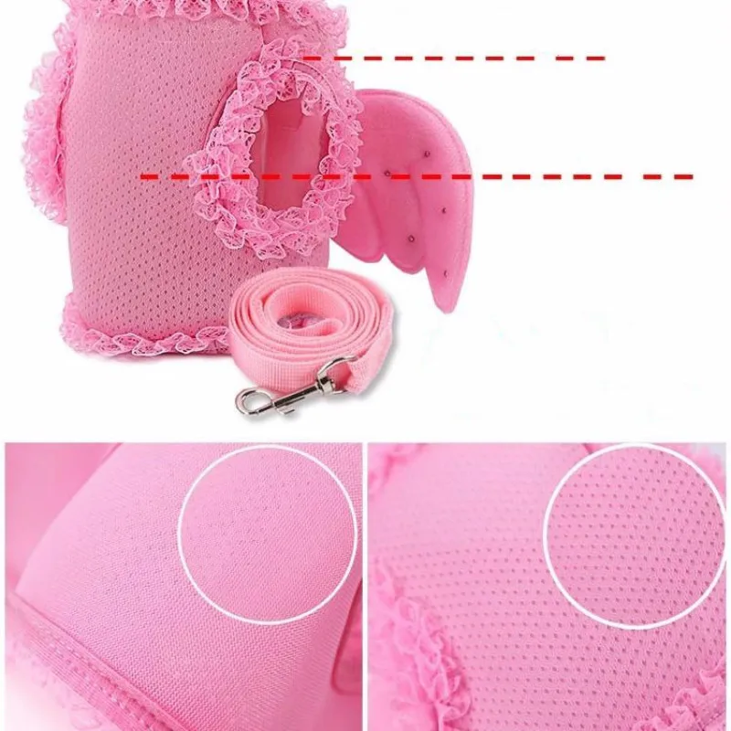 Кружевной ошейник для собак и кошек Маленький Средний Поводок в виде крыльев