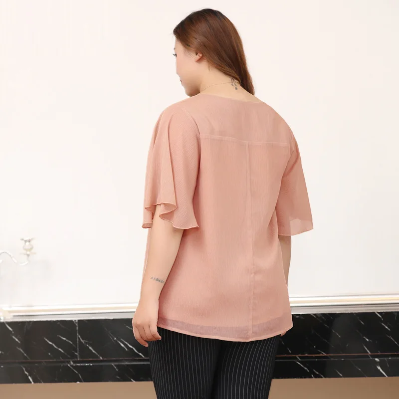 Летние Элегантные блузки TUHAO модель 10XL 8XL 6XL рубашка Женские однотонные рубашки