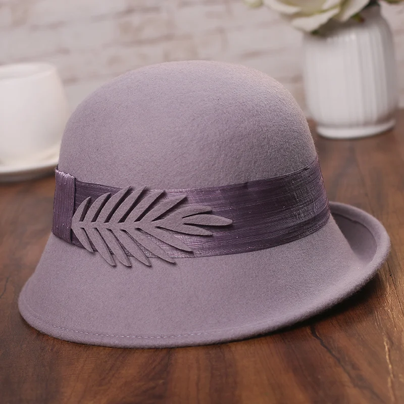 

Winter Hat for Women 1920s Gatsby Style Flower Warm Wool Hat Winter Cap Lady Party Hats Cloche Bonnet Femme Asymmetric Fedoras