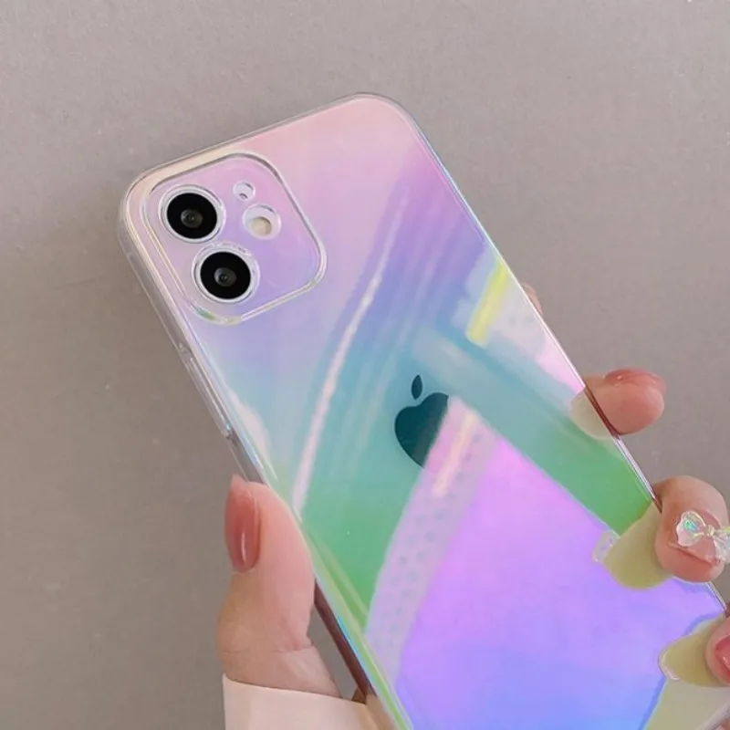 Для iPhone 13 Pro Чехол Laser Aurora ультра тонкий чехол для телефона 12 11 Max Mini X XR XS 7 8 Plus + SE