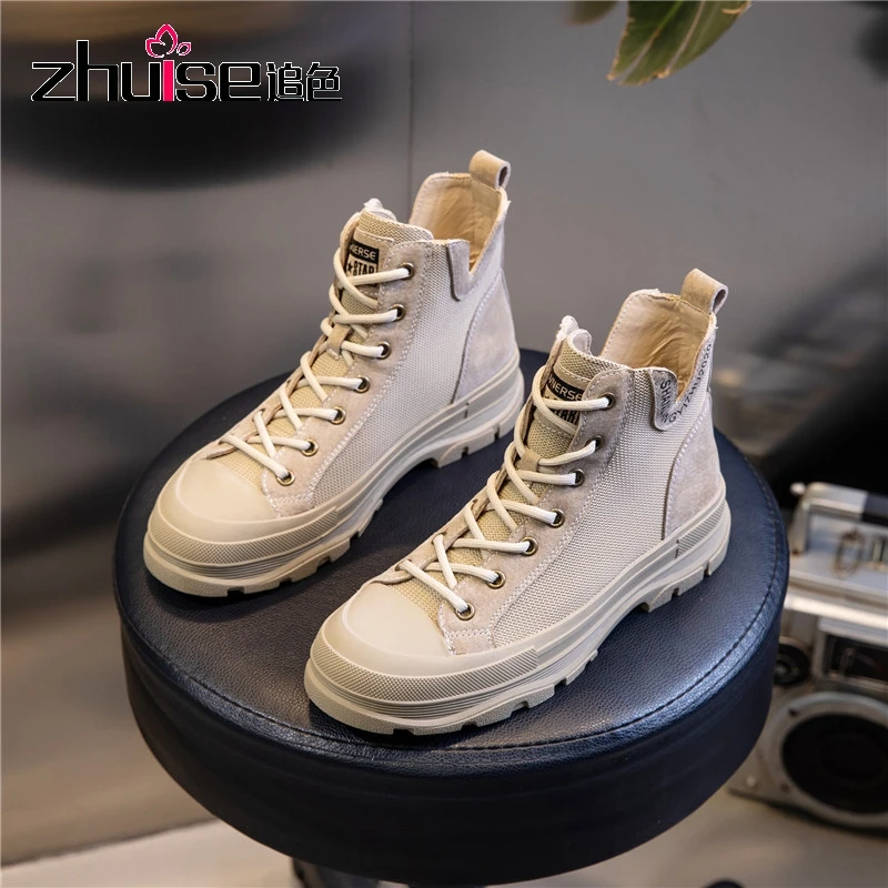 

2020 new leather Martin boots women autumn and winter British style retro mid-tube short boots women casual women's shoes
