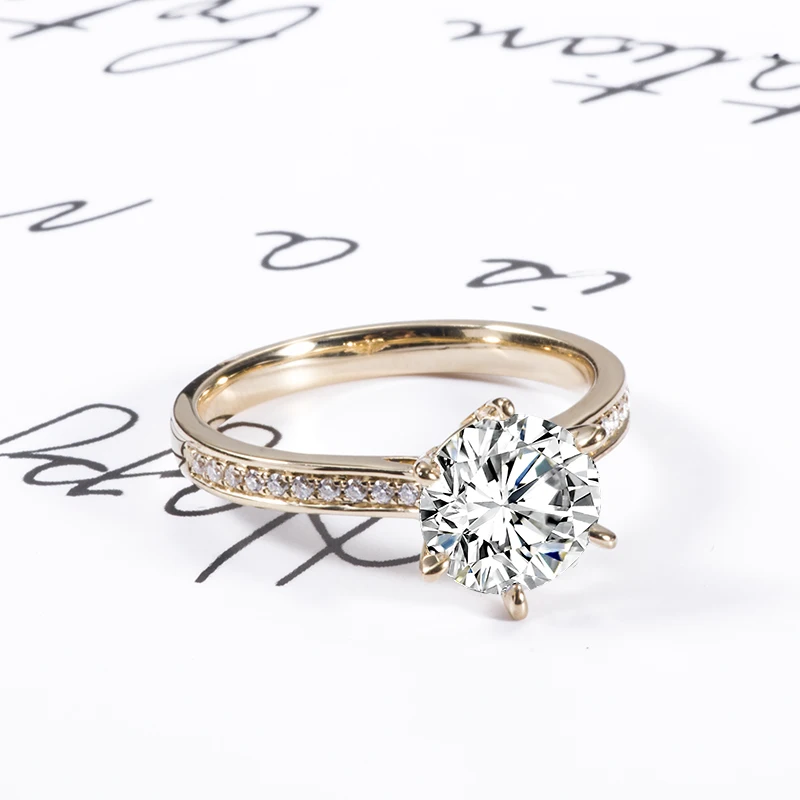 Женское золотое кольцо с муассанитом 1 мм 7 5 карат 20 шт.|Кольца| |