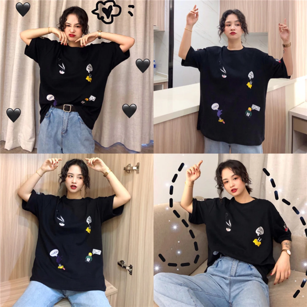 Новинка 2020 женская летняя футболка с коротким рукавом и круглым вырезом Женское