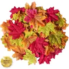 Кленовые листья на День Благодарения, искусственные осенние кленовые листья, гирлянда, Хэллоуин, осенние листья, украшение для вечевечерние, свадьбы