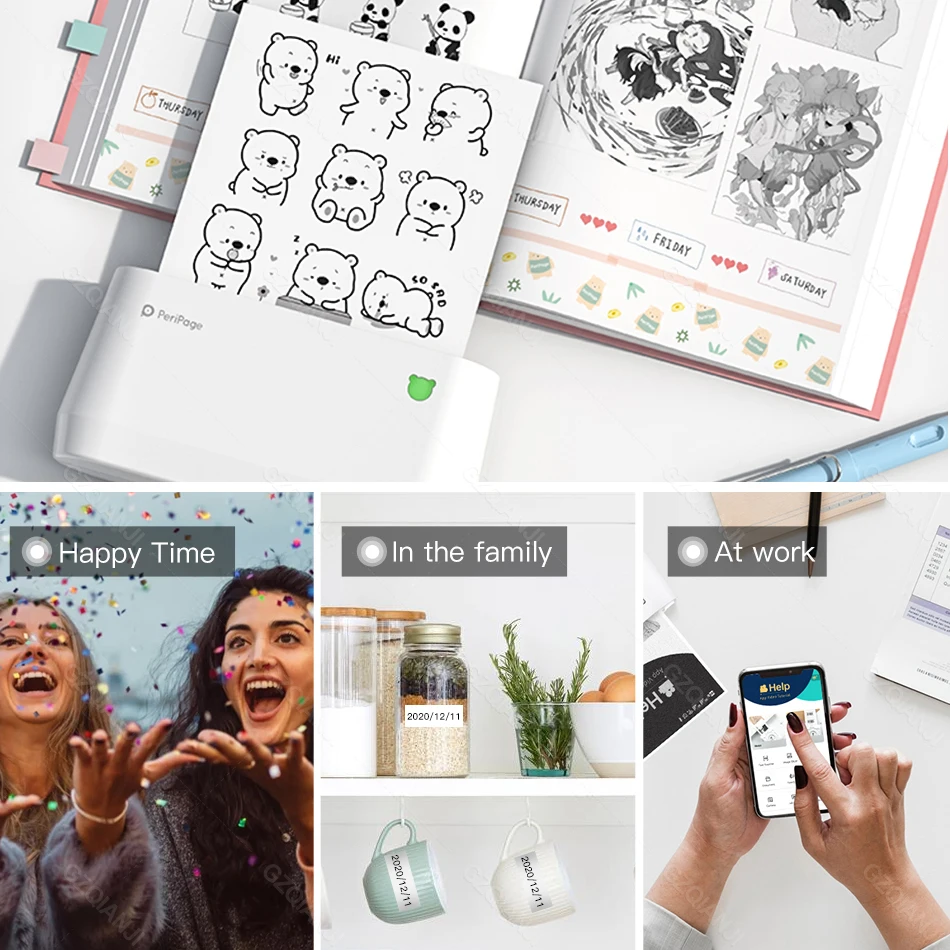 Портативный мини-термопринтер Peripage A9s Max 4 дюйма Bluetooth мини-фотография