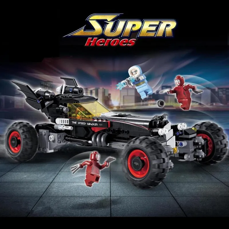 587 шт Новые Супер Герои Бэтмен фильм Ultimate Batmobile Fit Legoingly фигурки Бэтмена Модель